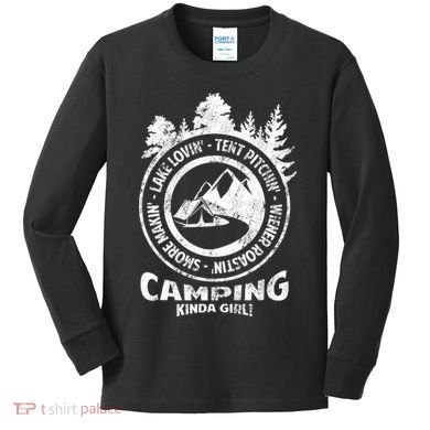 Camping Kinda Girl Kids Long Sleeve Shirt