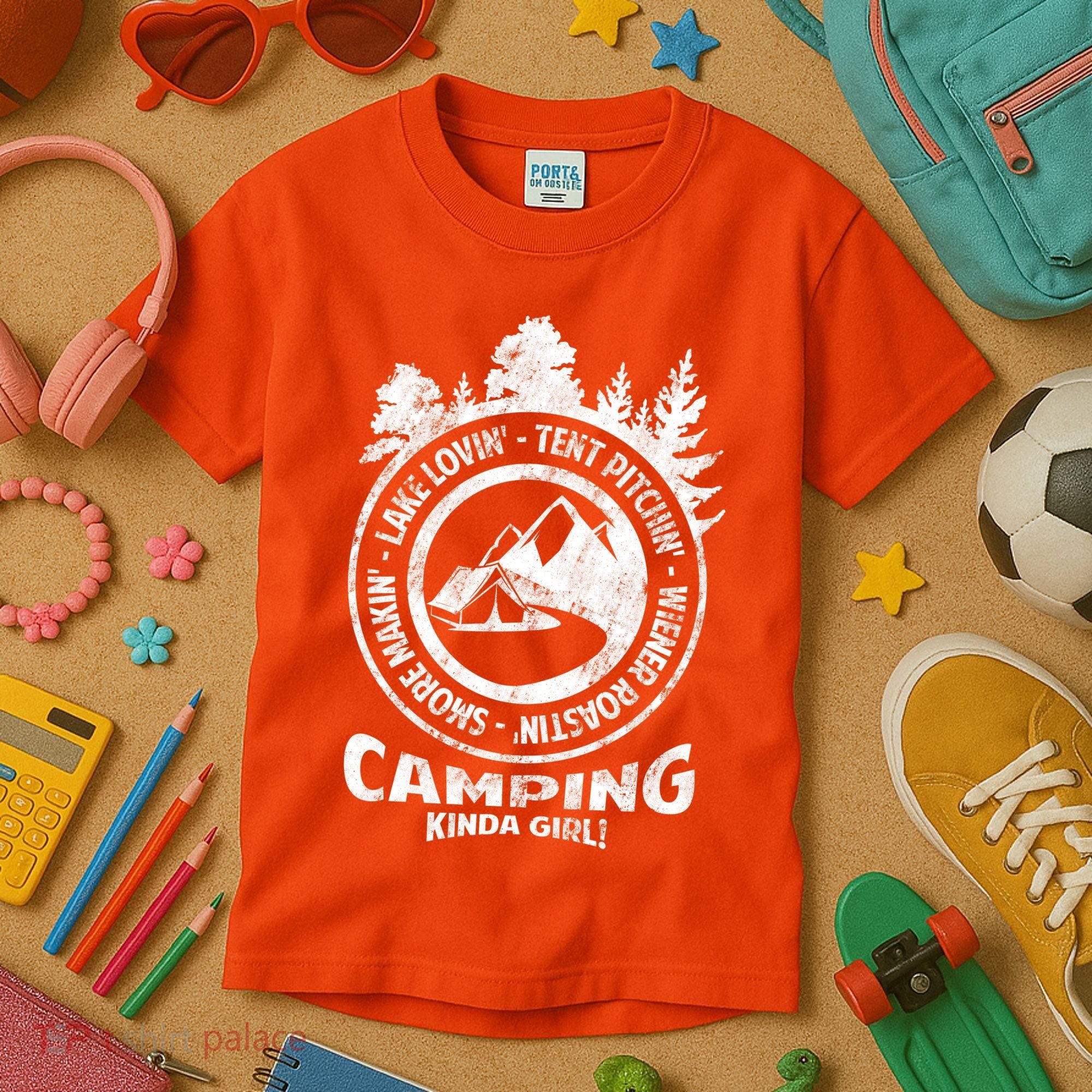 Camping Kinda Girl Kids T-Shirt