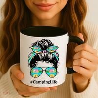 Camping Life Messy Hair Coffee Mug thumb 3