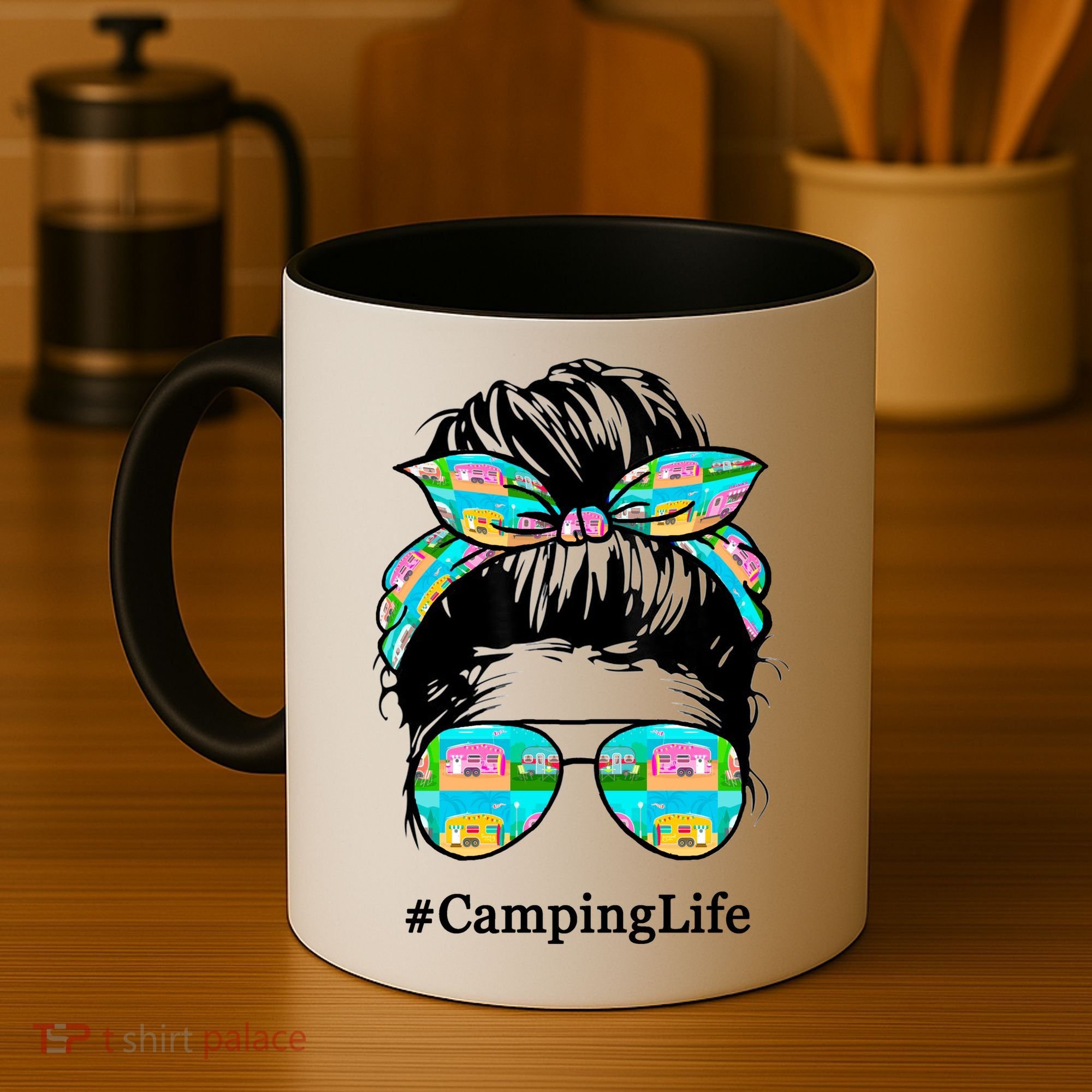 Camping Life Messy Hair Coffee Mug