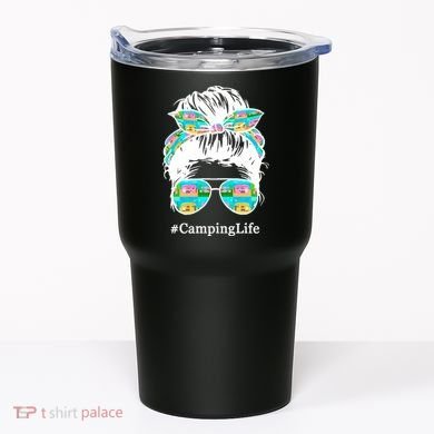 Camping Life Messy Hair Tumbler