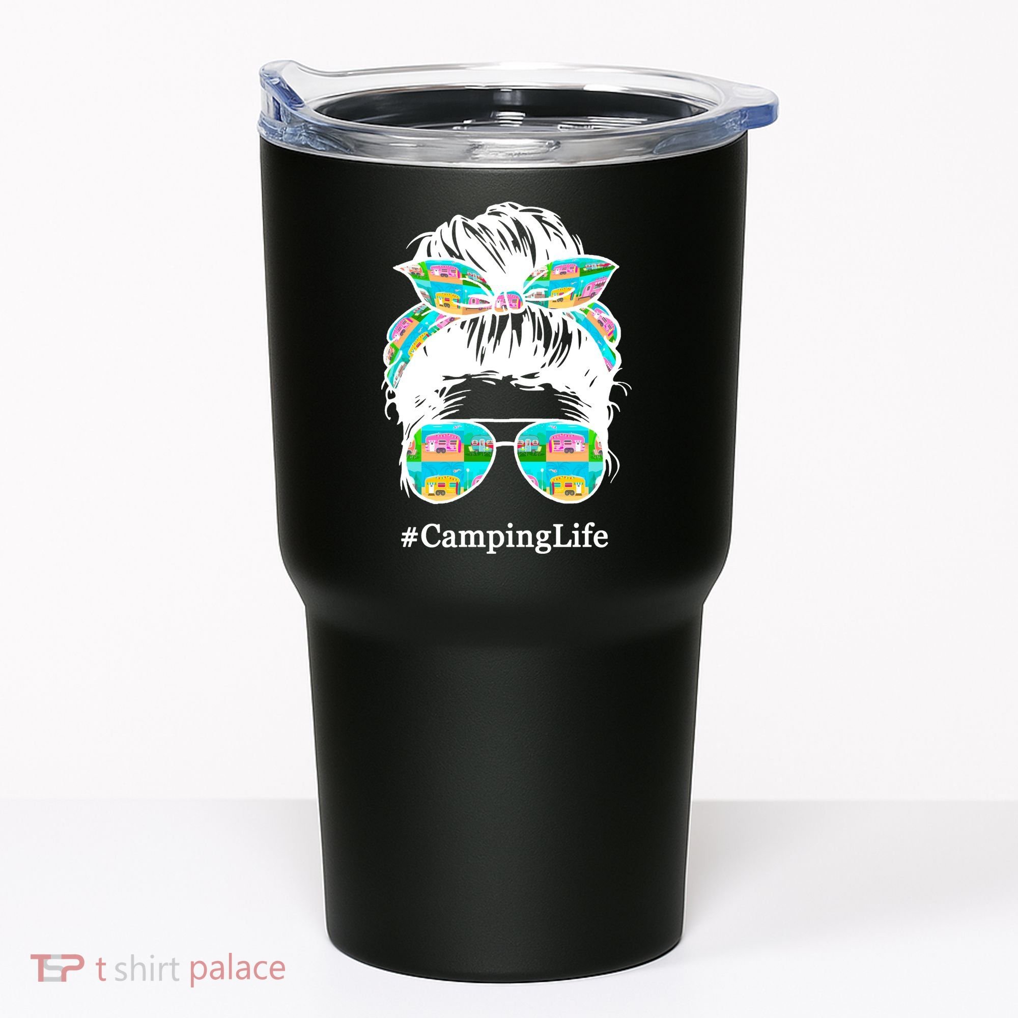 Camping Life Messy Hair Tumbler