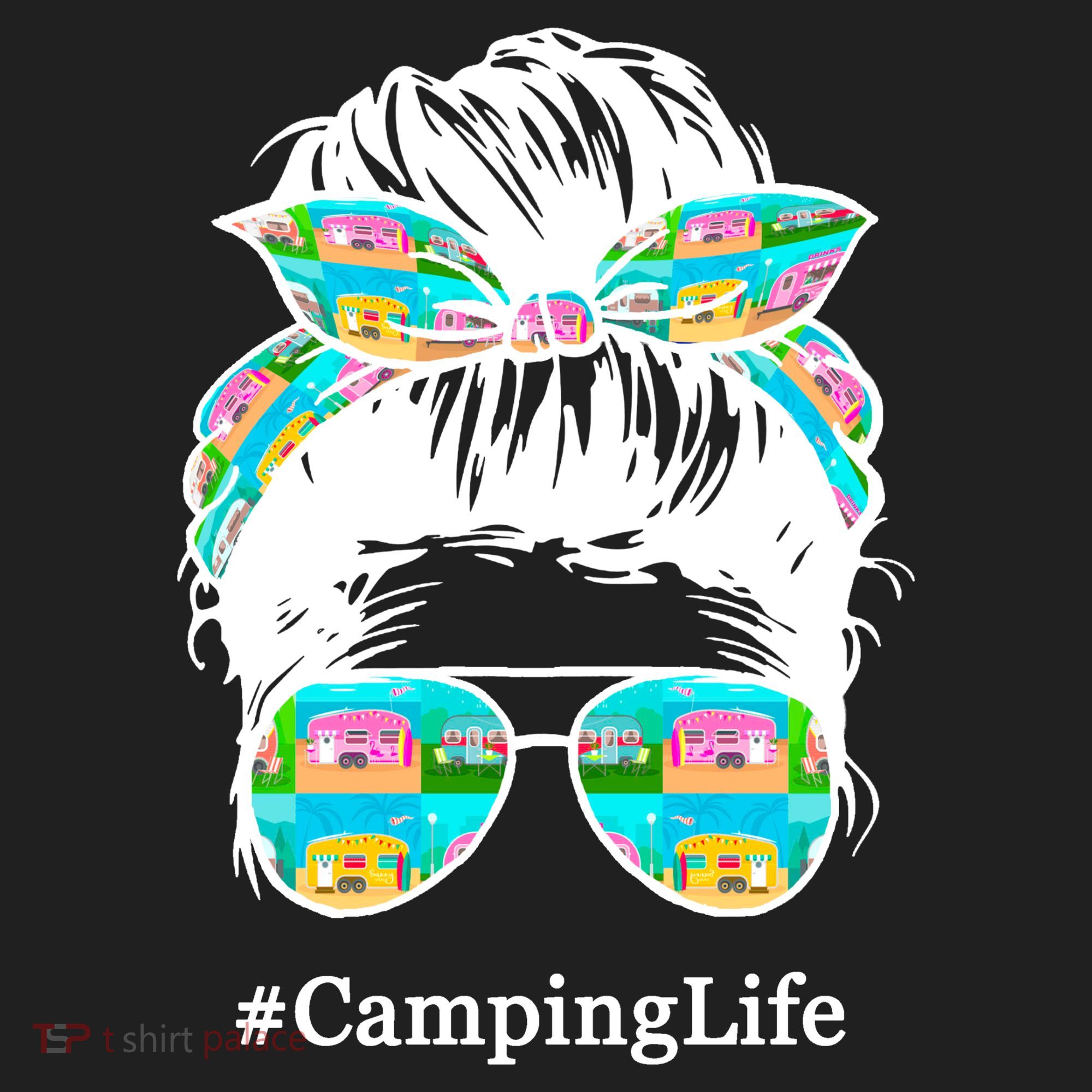 Camping Life Messy Hair Tumbler