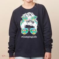 Camping Life Messy Hair Women's Sweatshirt thumb 0