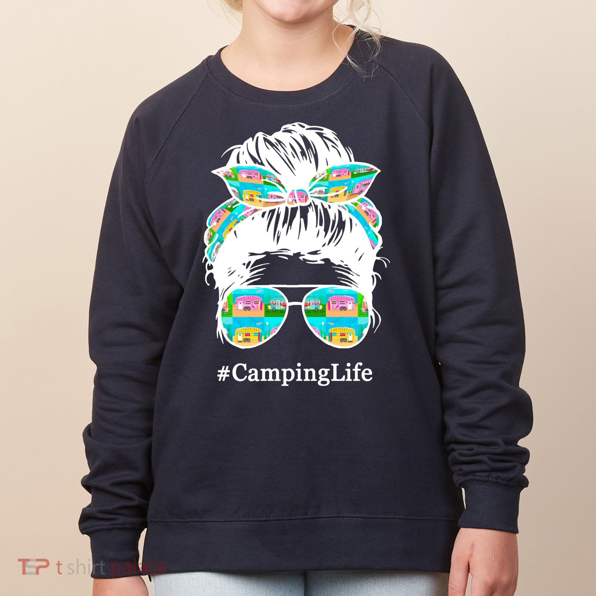 Camping Life Messy Hair Women's Sweatshirt