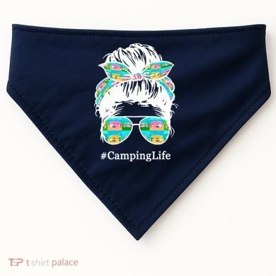 Camping Life Messy Hair USA-Made Doggie Bandana
