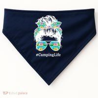 Camping Life Messy Hair USA-Made Doggie Bandana thumb 0