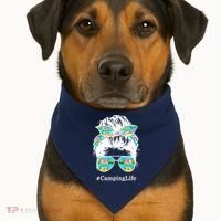 Camping Life Messy Hair USA-Made Doggie Bandana thumb 1