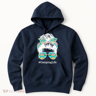 Camping Life Messy Hair Hoodie