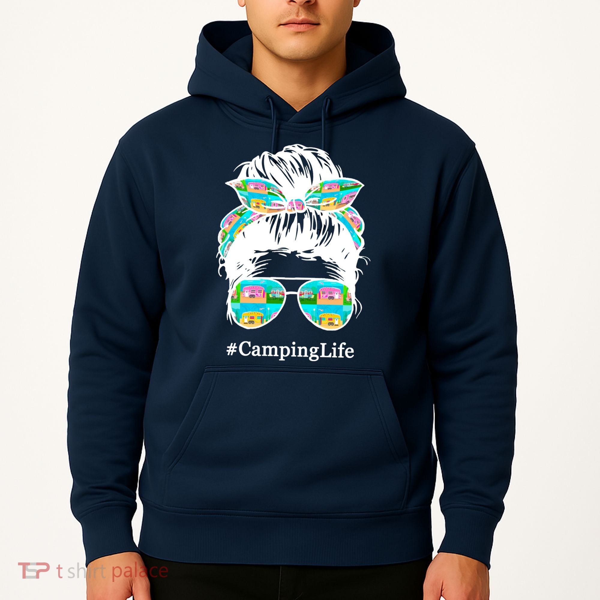 Camping Life Messy Hair Hoodie