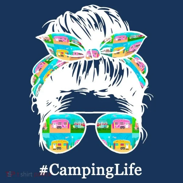Camping Life Messy Hair Long Sleeve Shirt