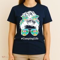 Camping Life Messy Hair T-Shirt thumb 4