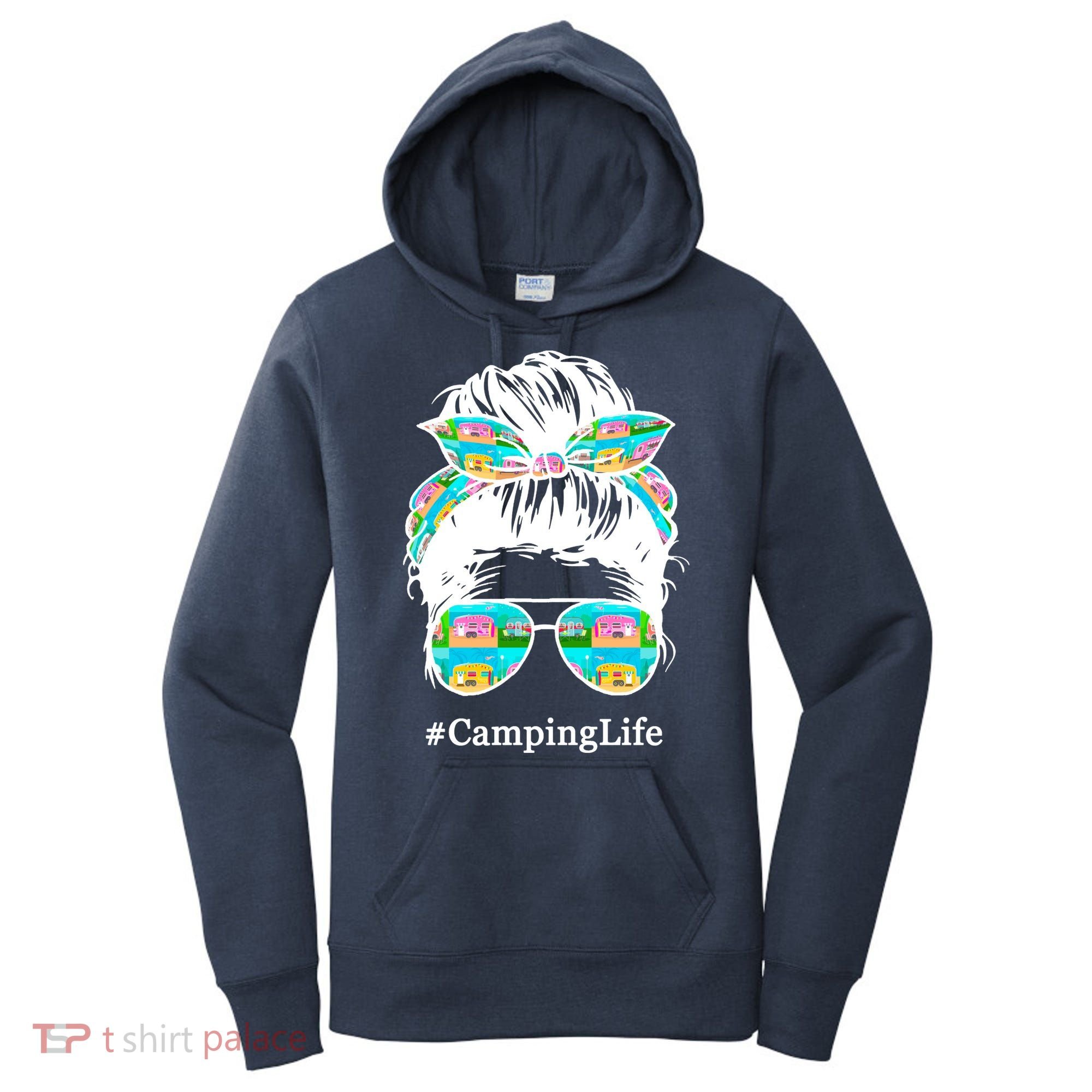 Camping Life Messy Hair Women's Hoodie