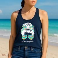 Camping Life Messy Hair Women's Tank Top thumb 2