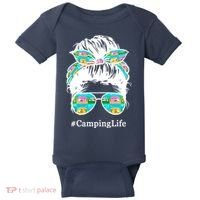 Camping Life Messy Hair Baby Bodysuit thumb 0