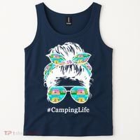 Camping Life Messy Hair Tank Top thumb 2