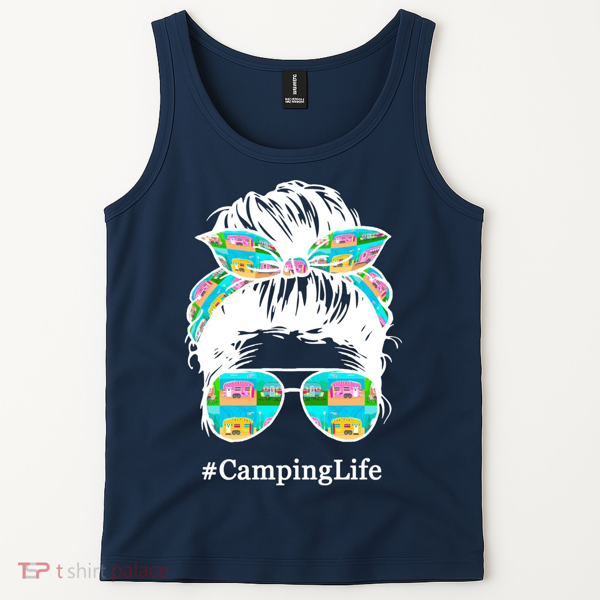 Camping Life Messy Hair Tank Top