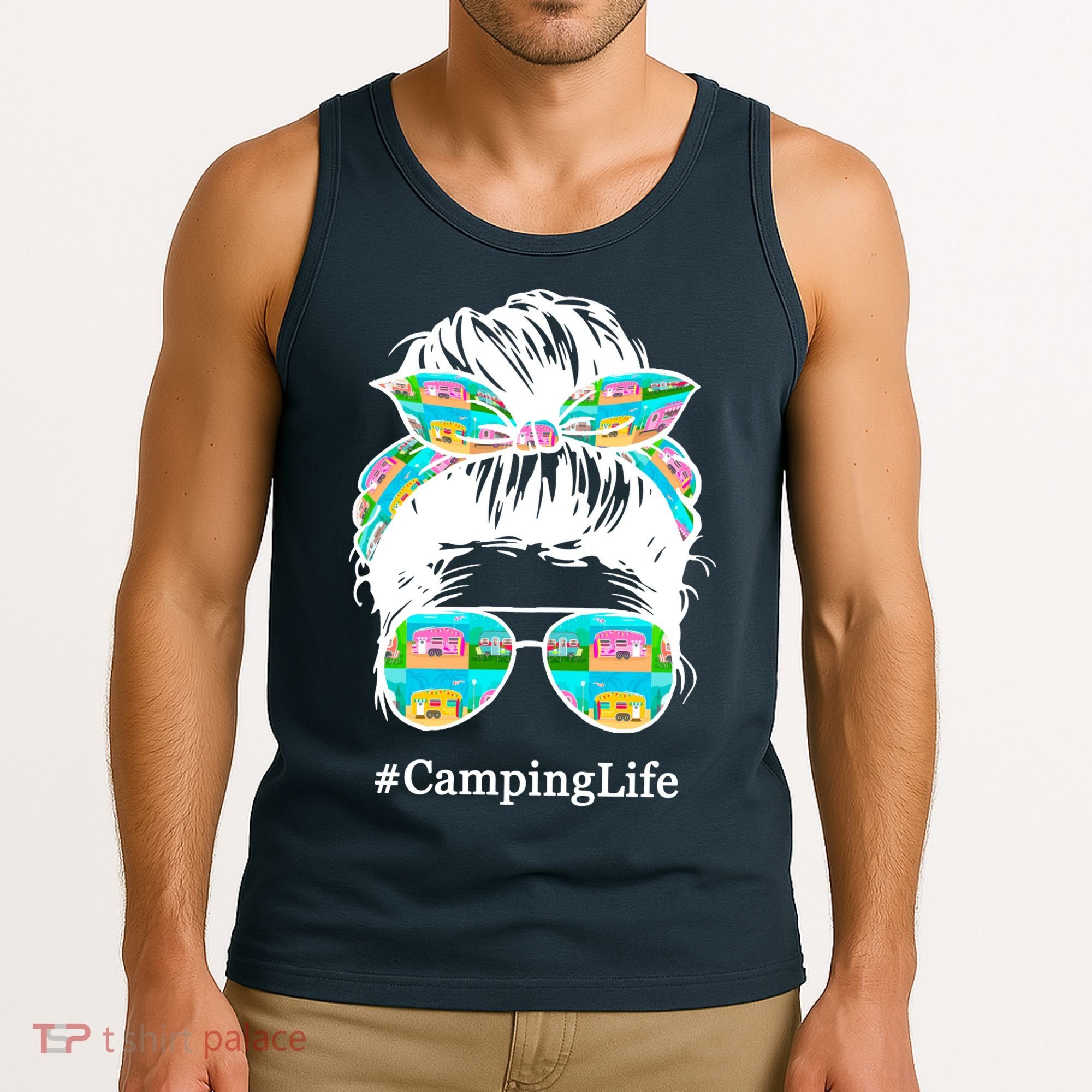 Camping Life Messy Hair Tank Top