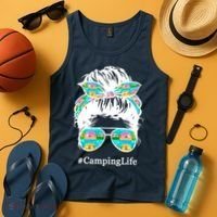 Camping Life Messy Hair Tank Top thumb 4