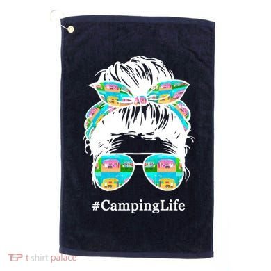 Camping Life Messy Hair Golf Towel