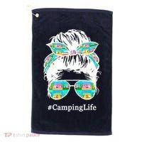 Camping Life Messy Hair Golf Towel thumb 0