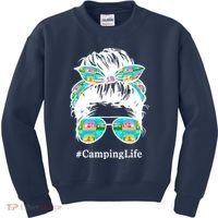 Camping Life Messy Hair Kids Sweatshirt thumb 0