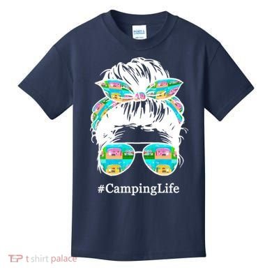Camping Life Messy Hair Kids T-Shirt