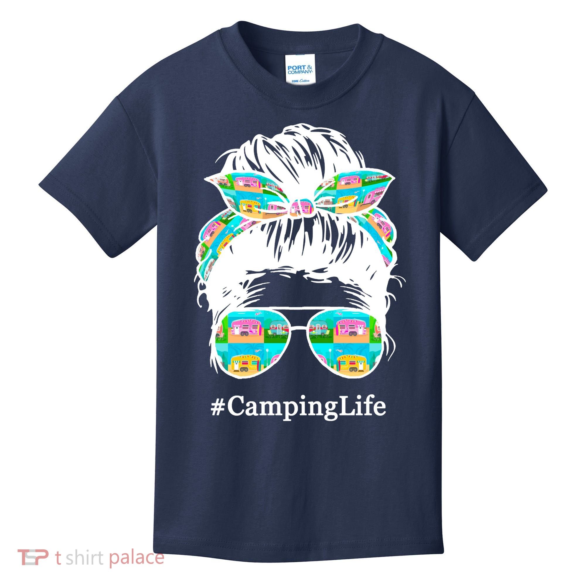 Camping Life Messy Hair Kids T-Shirt