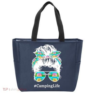 Camping Life Messy Hair Tote Bag