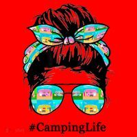 Camping Life Messy Hair Santa Hat thumb 1