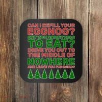 Can I Refill Your Eggnog Funny Christmas Coaster thumb 0