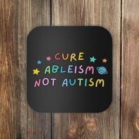 Cure Ableism Not Autism Autism Awareness Cute Coaster thumb 0