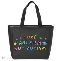 Cure Ableism Not Autism Autism Awareness Cute Tote Bag thumb 0