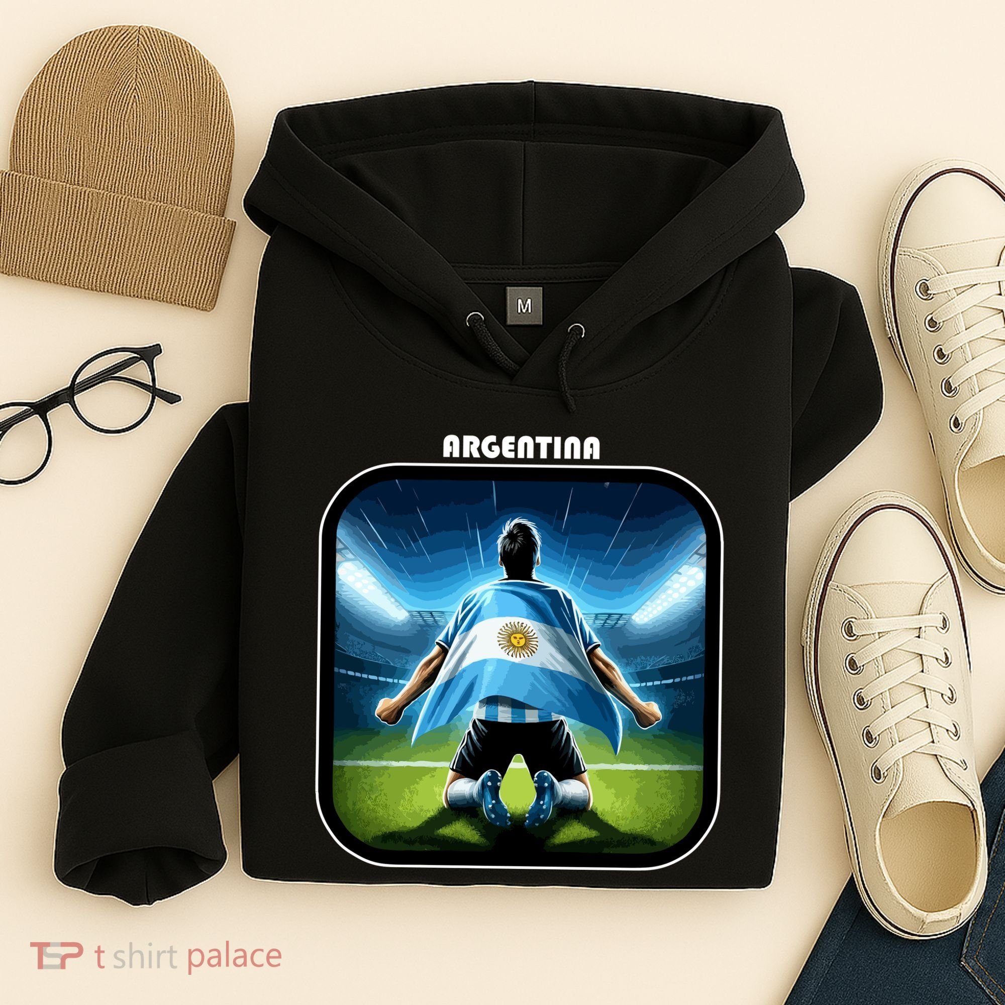 Cool Argentina National Soccer Team With Flag Hoodie