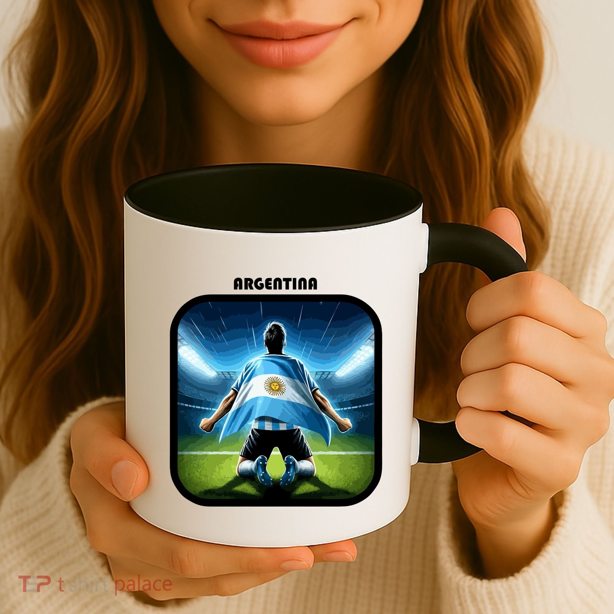 Cool Argentina National Soccer Team With Flag Coffee Mug