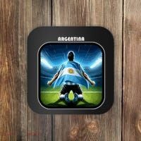 Cool Argentina National Soccer Team With Flag Coaster thumb 0