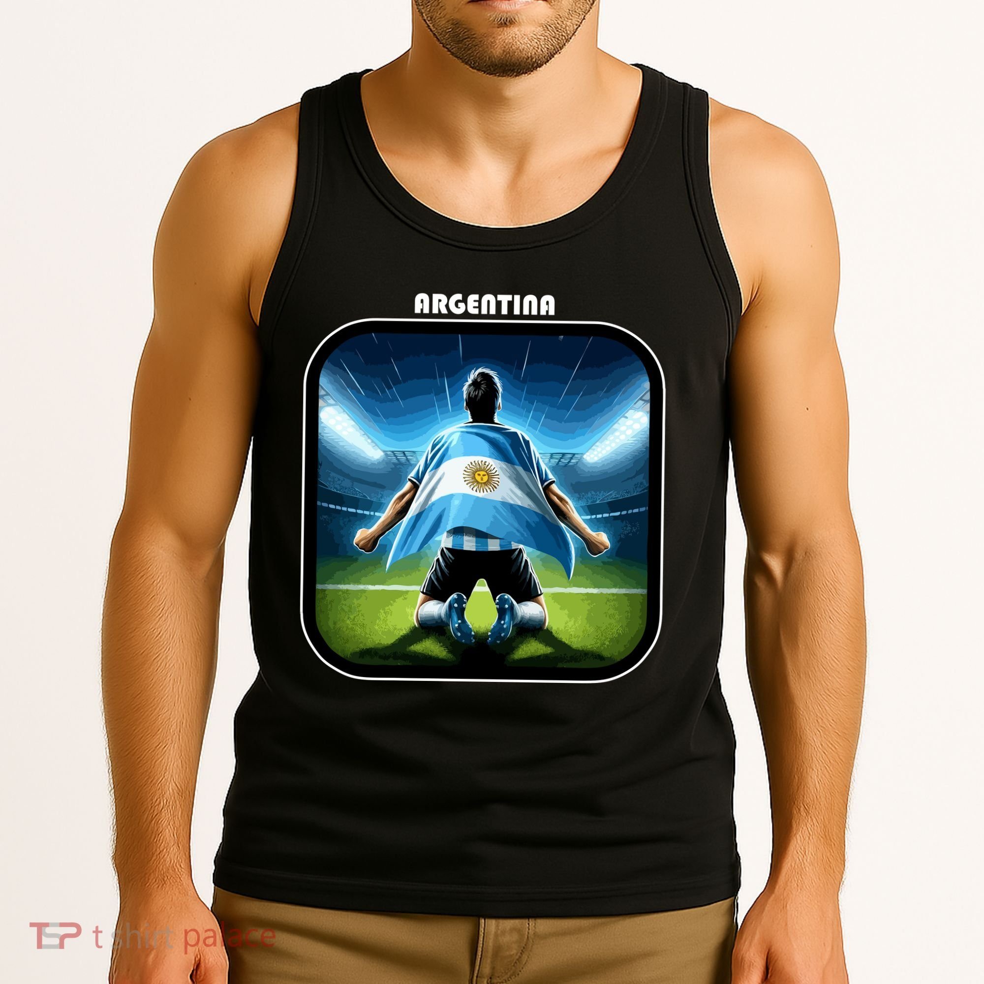 Cool Argentina National Soccer Team With Flag Tank Top
