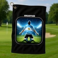 Cool Argentina National Soccer Team With Flag Golf Towel thumb 1