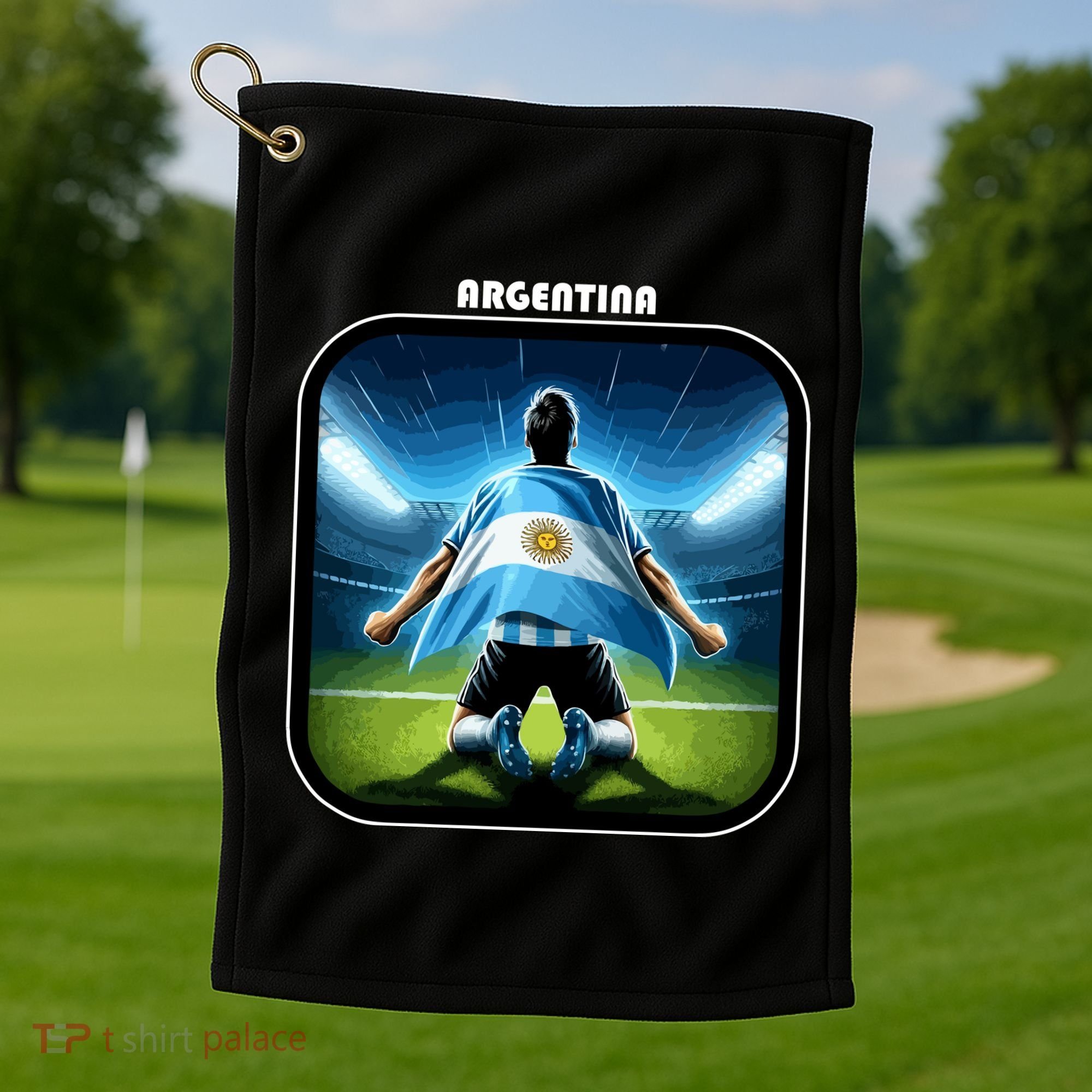 Cool Argentina National Soccer Team With Flag Golf Towel