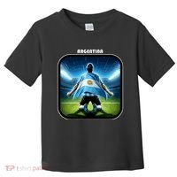 Cool Argentina National Soccer Team With Flag Toddler T-Shirt thumb 0
