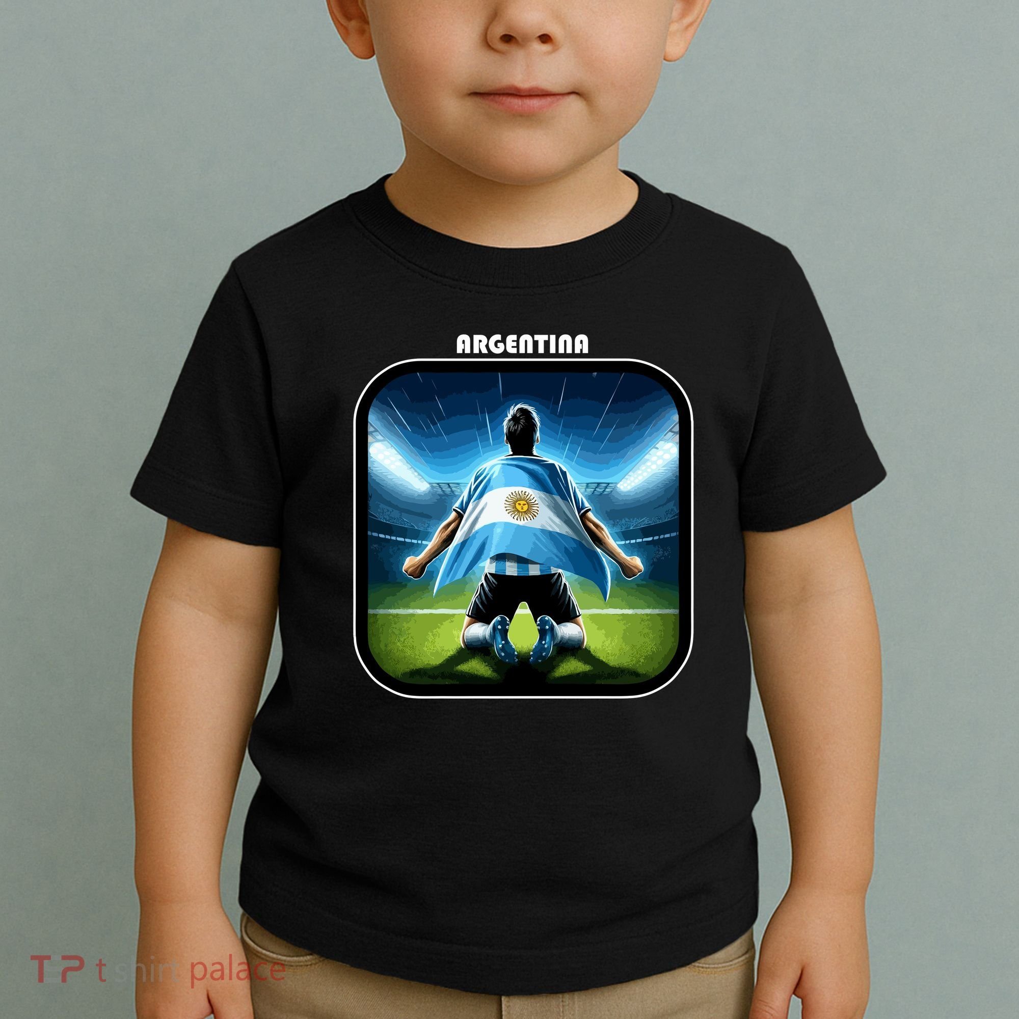 Cool Argentina National Soccer Team With Flag Toddler T-Shirt