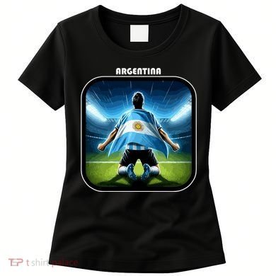 Cool Argentina National Soccer Team With Flag Women's T-Shirt