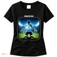 Cool Argentina National Soccer Team With Flag Women's T-Shirt thumb 0