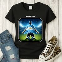 Cool Argentina National Soccer Team With Flag Women's T-Shirt thumb 3