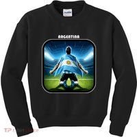 Cool Argentina National Soccer Team With Flag Kids Sweatshirt thumb 0