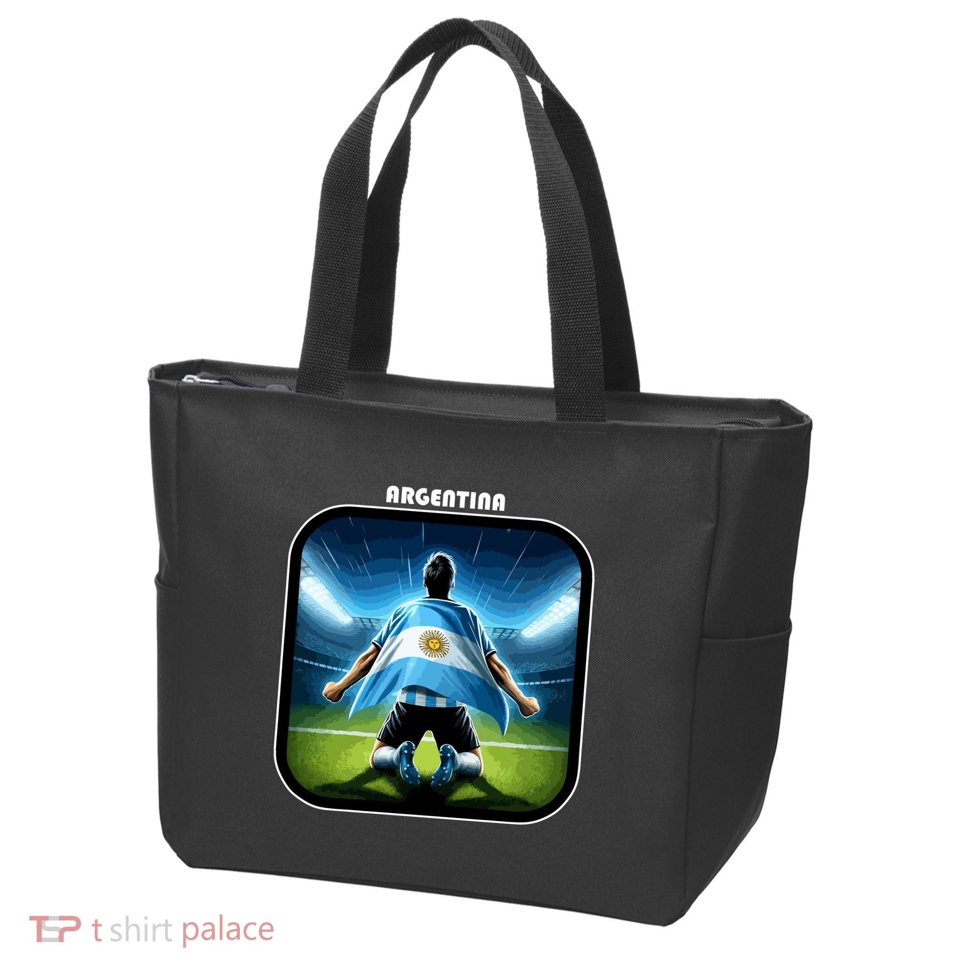 Cool Argentina National Soccer Team With Flag Tote Bag