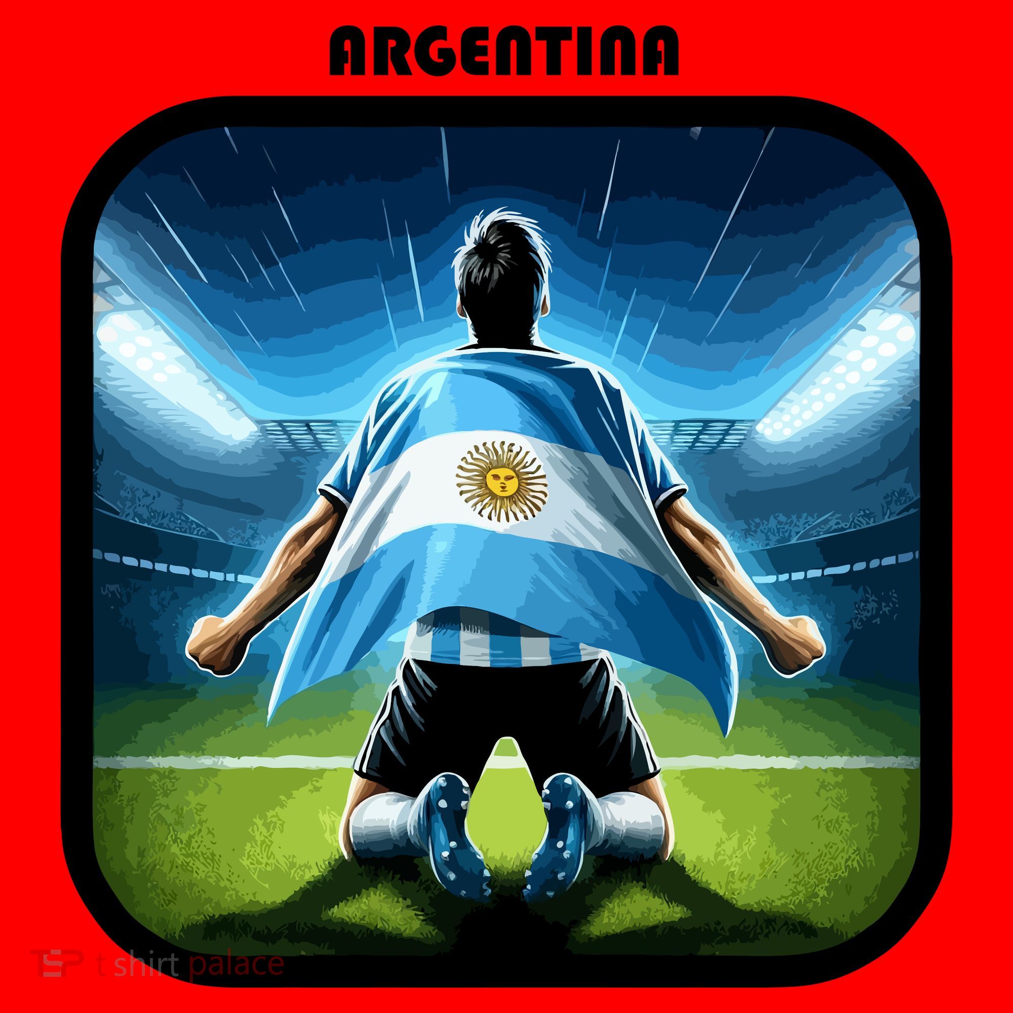 Cool Argentina National Soccer Team With Flag Santa Hat