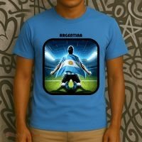 Cool Argentina National Soccer Team With Flag T-Shirt thumb 3