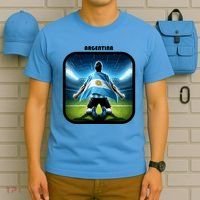 Cool Argentina National Soccer Team With Flag T-Shirt thumb 5