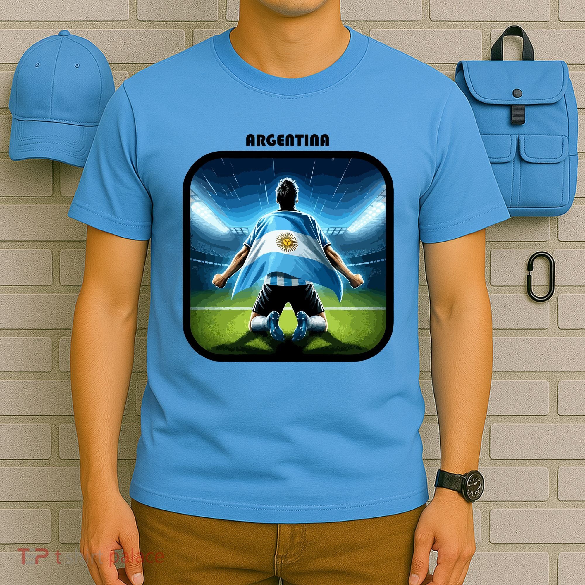 Cool Argentina National Soccer Team With Flag T-Shirt